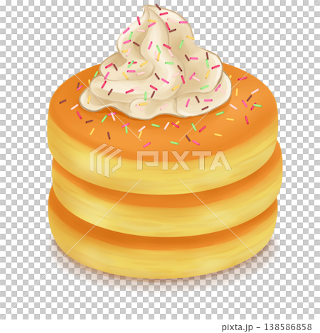 薄餅配鮮奶油和巧克力碎 138586858