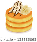 バナナとホイップクリームのパンケーキ 138586863