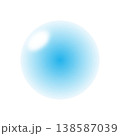 ぷるんとした水色の円形素材 ツヤ感グラデーション シンプル背景・装飾用 138587039