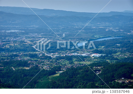 Galician landscape captured from Mount Tecla, showing the road, the river, and the extensive rural surroundings of Pontevedra. Galician landscape captured from Mount Tecla, showing the road, the river, and the extensive rural surroundings of Pontevedra. 138587046