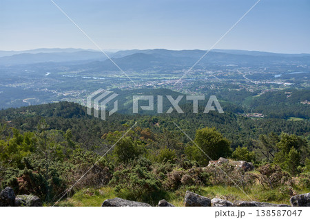 Galician landscape captured from Mount Tecla, showing the road, the river, and the extensive rural surroundings of Pontevedra. Galician landscape captured from Mount Tecla, showing the road, the river, and the extensive rural surroundings of Pontevedra. 138587047