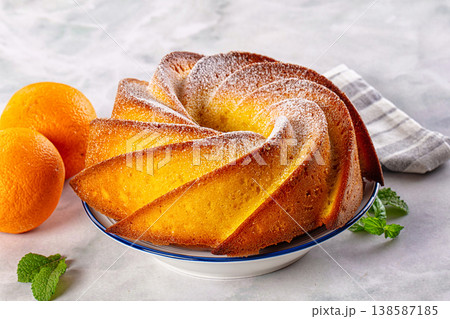 Italian traditional orange cake Chiambella 138587185