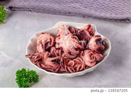Marinated canned mini baby octopus 138587205