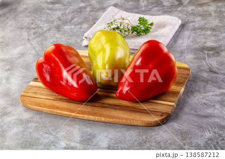 Bulgarian bell pepper over board Bulgarian bell pepper over board 138587212