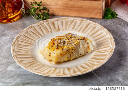 Steamed cod fish fillet with spices Steamed cod fish fillet with spices 138587216