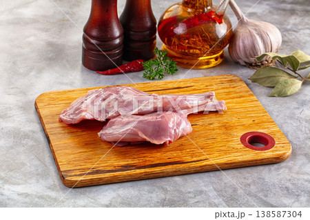 Raw rabbit legs for cooking 138587304