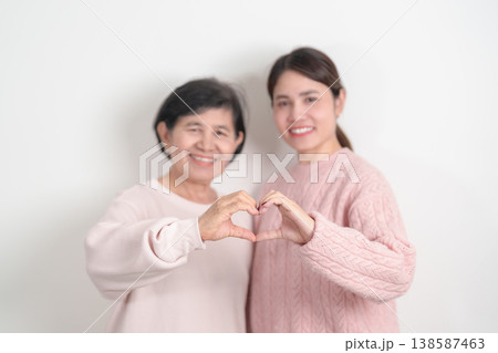 Couple woman with pink Shirt for Pink October Breast Cancer Awareness month, May Women Health, women rights, Empowerment, March International Women day, February Valentine, May International Mother 138587463