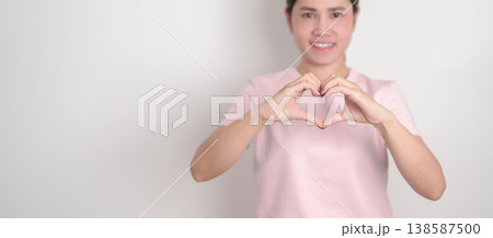 Adult woman with pink Shirt for Pink October Breast Cancer Awareness month, May Women Health, women rights, Empowerment, March International Women day, February Valentine, May International Mother Adult woman with pink Shirt for Pink October Breast Cancer Awareness month, May Women Health, women rights, Empowerment, March International Women day, February Valentine, May International Mother 138587500