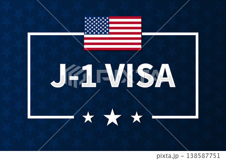 J-1 Visa USA Banner with American Flag J-1 Visa USA Banner with American Flag 138587751
