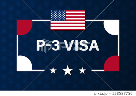 P-3 Visa USA Banner with American Flag 138587756