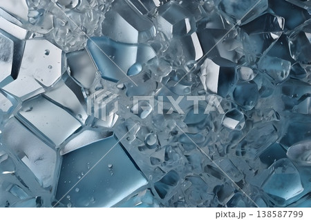 冷たい氷の質感と透明感が美しいクールな背景素材（AI生成） 138587799