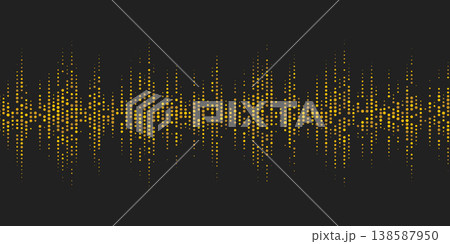 Gold confetti and glitter dots on black background. Sparkling golden particles. Festive border with shimmering dust effect for luxury celebration design. Vector halftone illustration 138587950