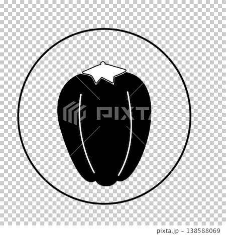 Black and white bell pepper icon 138588069