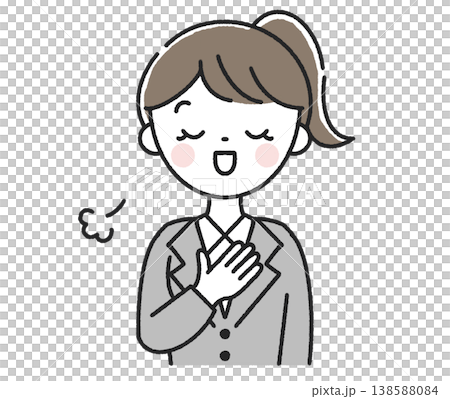 安心する女性社員 安心する女性社員 138588084