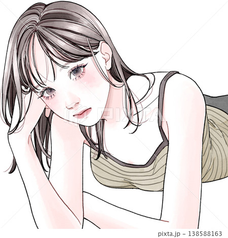 寝そべっている女性 138588163