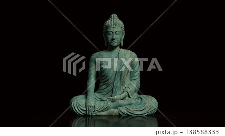Ancient Buddha Statue Meditation Spiritual Zen Concept 3d render. 138588333