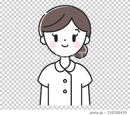 Smiling female nurse (front view, icon) Smiling female nurse (front view, icon) 138588420