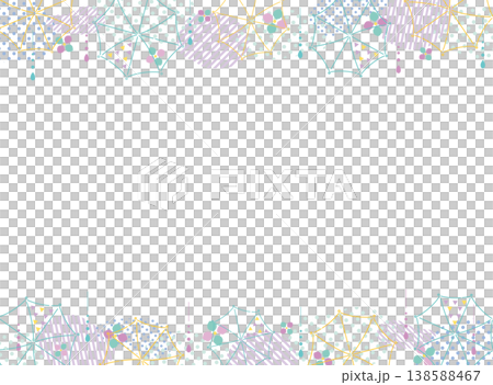 傘と雨の日のおしゃれなフレーム　梅雨　シンプル 138588467