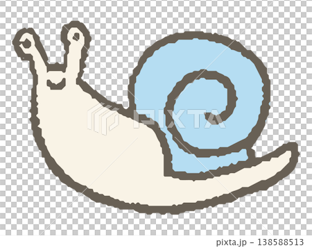 カタツムリのカラーイラスト 138588513