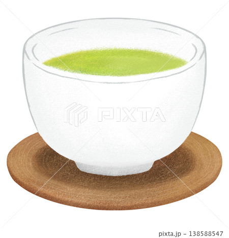 茶たくに乗った緑茶 138588547