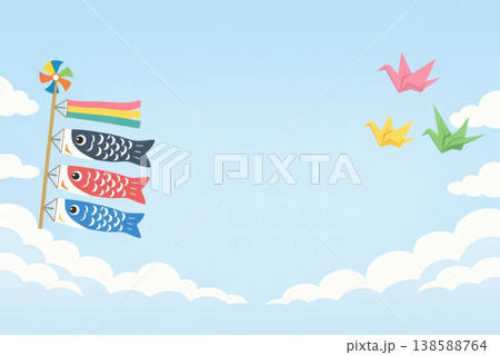 青空と鯉のぼりのこどもの日背景 138588764