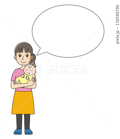 フキダシ　生活_子育て_女性 138588780