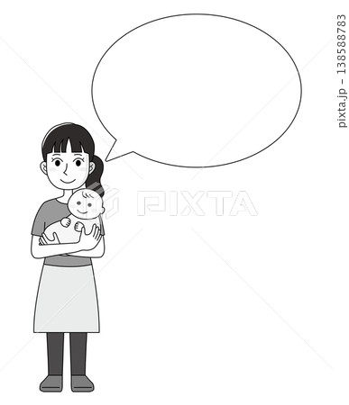 フキダシ　生活_子育て_女性 138588783