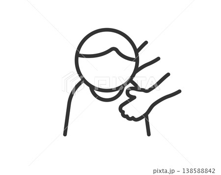 男性介護のアイコン(線画)のイラスト 男性介護のアイコン(線画)のイラスト 138588842