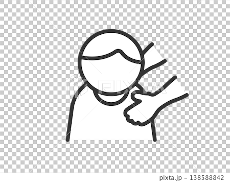 男性介護のアイコン(線画)のイラスト 男性介護のアイコン(線画)のイラスト 138588842