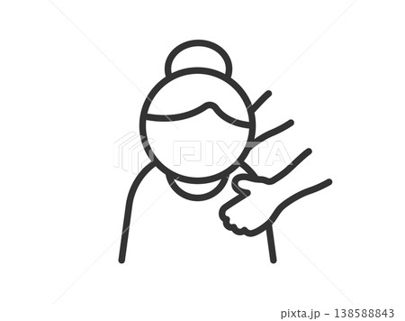 女性介護のアイコン(線画)のイラスト 女性介護のアイコン(線画)のイラスト 138588843