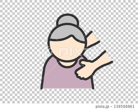 女性介護のアイコン(線画カラー)のイラスト 女性介護のアイコン(線画カラー)のイラスト 138588861