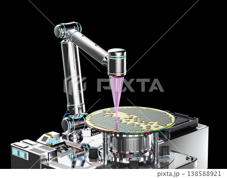 EUV lithography systems for semiconductor manufacturing isolated on black 138588921