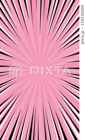Vibrant pink sunburst pattern with dynamic black and white speed lines Vibrant pink sunburst pattern with dynamic black and white speed lines 138588999