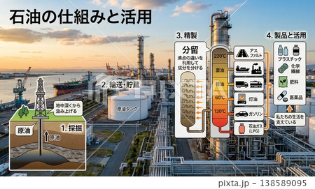 石油製品の説明イラスト 138589095