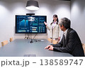 モニターのデータを用いてプレゼンテーションを行う女性会社員 モニターのデータを用いてプレゼンテーションを行う女性会社員 138589747