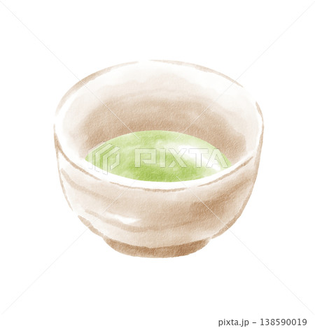 抹茶 手描き 水彩風 抹茶 手描き 水彩風 138590019