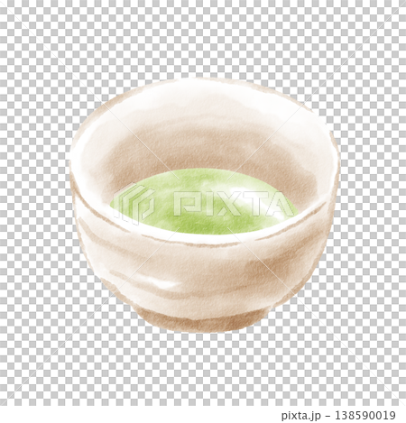 抹茶 手描き 水彩風 抹茶 手描き 水彩風 138590019