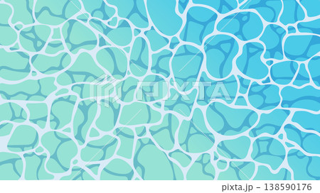 水面のイラスト　青い海　プール　透明感 138590176