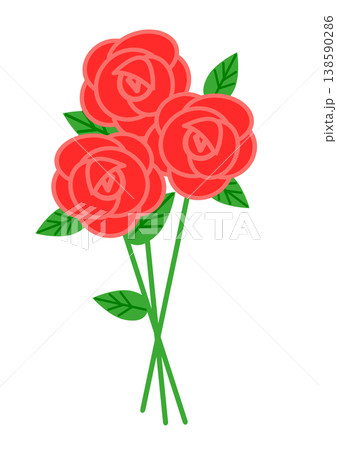 感謝と愛の赤いバラの花束 記念日・贈り物用イラスト 感謝と愛の赤いバラの花束 記念日・贈り物用イラスト 138590286