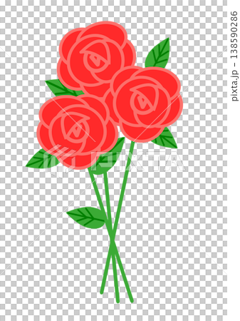 感謝と愛の赤いバラの花束 記念日・贈り物用イラスト 感謝と愛の赤いバラの花束 記念日・贈り物用イラスト 138590286