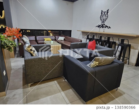 This is sofa chair as the interior in the living room area  138590366