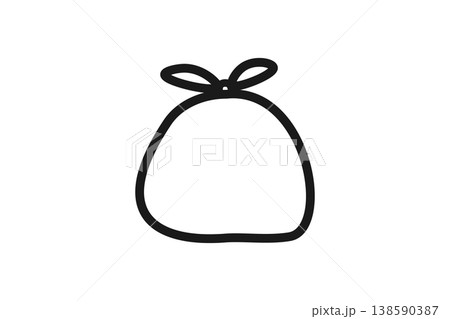 ゴミ袋の線画アイコンイラスト 138590387