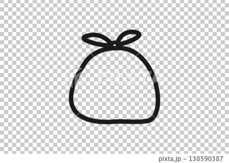 ゴミ袋の線画アイコンイラスト 138590387