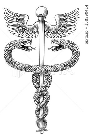 Caduceus Medical Asclepius Rod Doctor Symbol Icon 138590414
