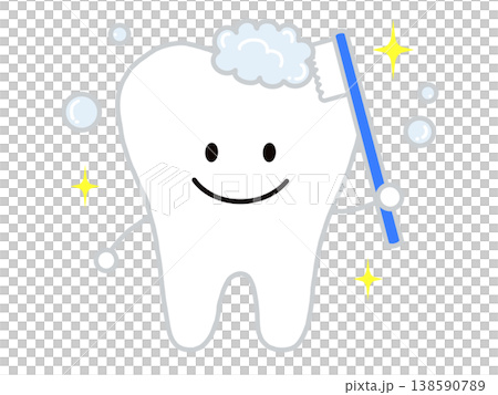 Tooth character brushing teeth Tooth character brushing teeth 138590789