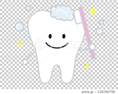 Tooth character brushing teeth 138590790