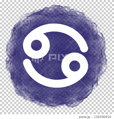 癌症符號水彩輪廓圖標 138590910