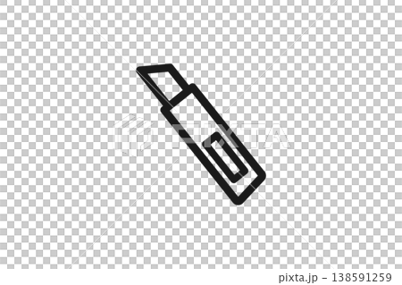 Simple line art icon of a utility knife 138591259