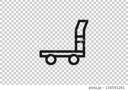 シンプルな線画の台車アイコン シンプルな線画の台車アイコン 138591261