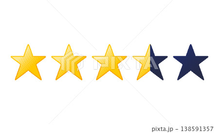 Pixel Star Rating Three And Half Icons Pixel Star Rating Three And Half Icons 138591357